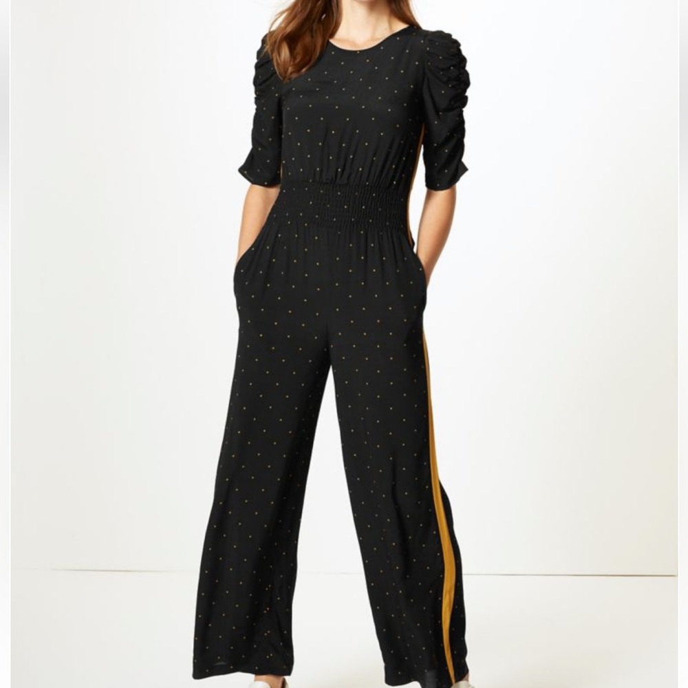 M&S (Marks and Spencer) Collection Star Print Half Sleeve Jumpsuit (Size UK10)